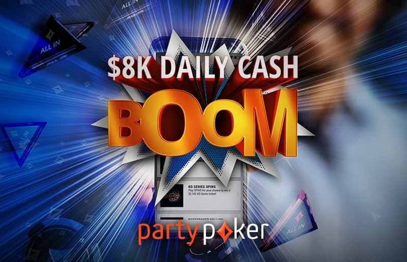 В Daily Cash Boom на partypoker ежедневно разыгрывается по 8 тысяч долларов